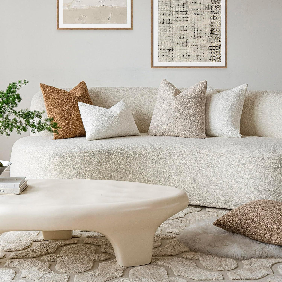 Bouclé Throw Pillow Cover