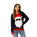 Women's Smart Santa in Shades Sweater with Pom pom