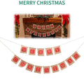 Merry Christmas Burlap Banner Garland, 14pc Sackcloth Flags Decoration