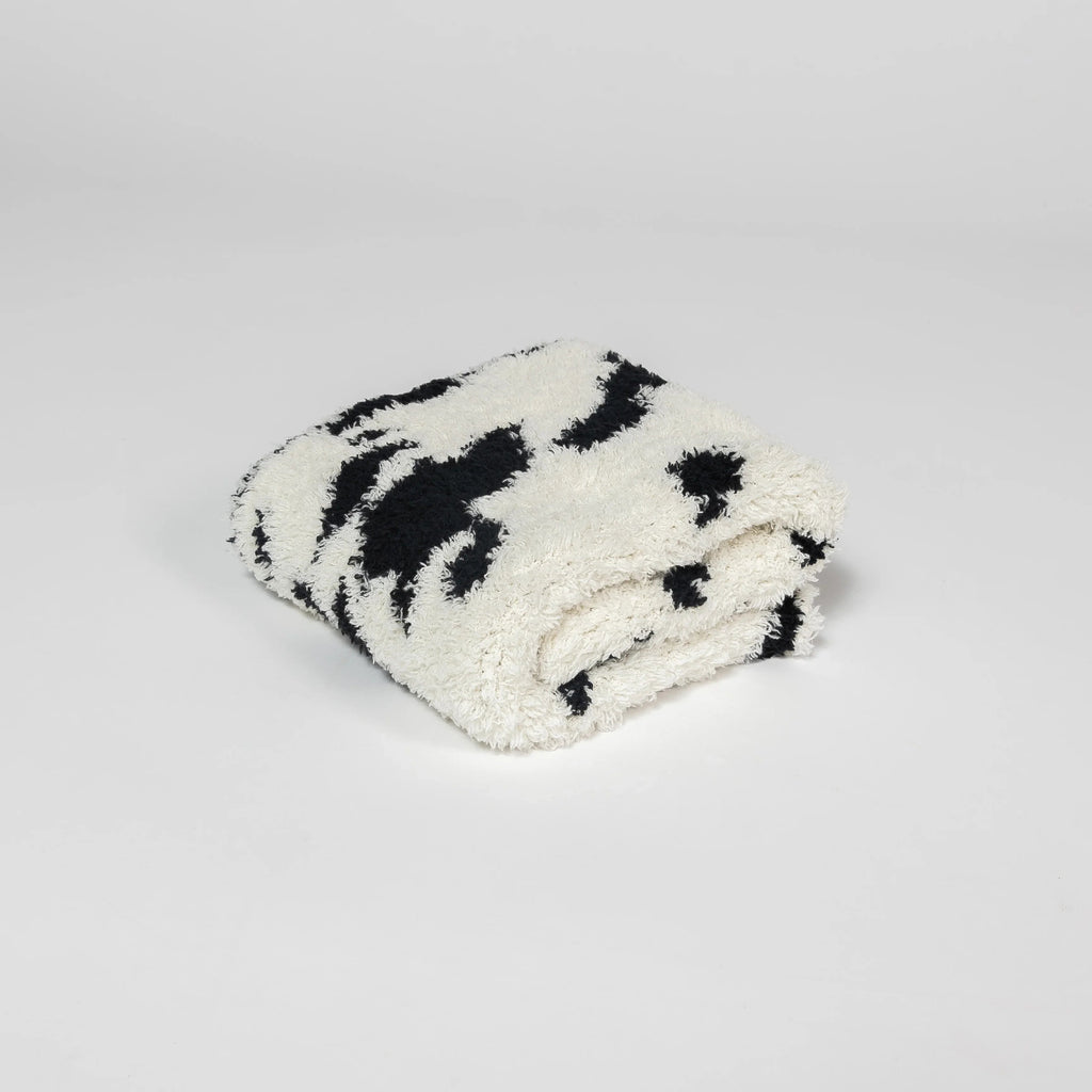 Tap Shoe & Baby's Breath Cow Print Lovey Baby Blanket