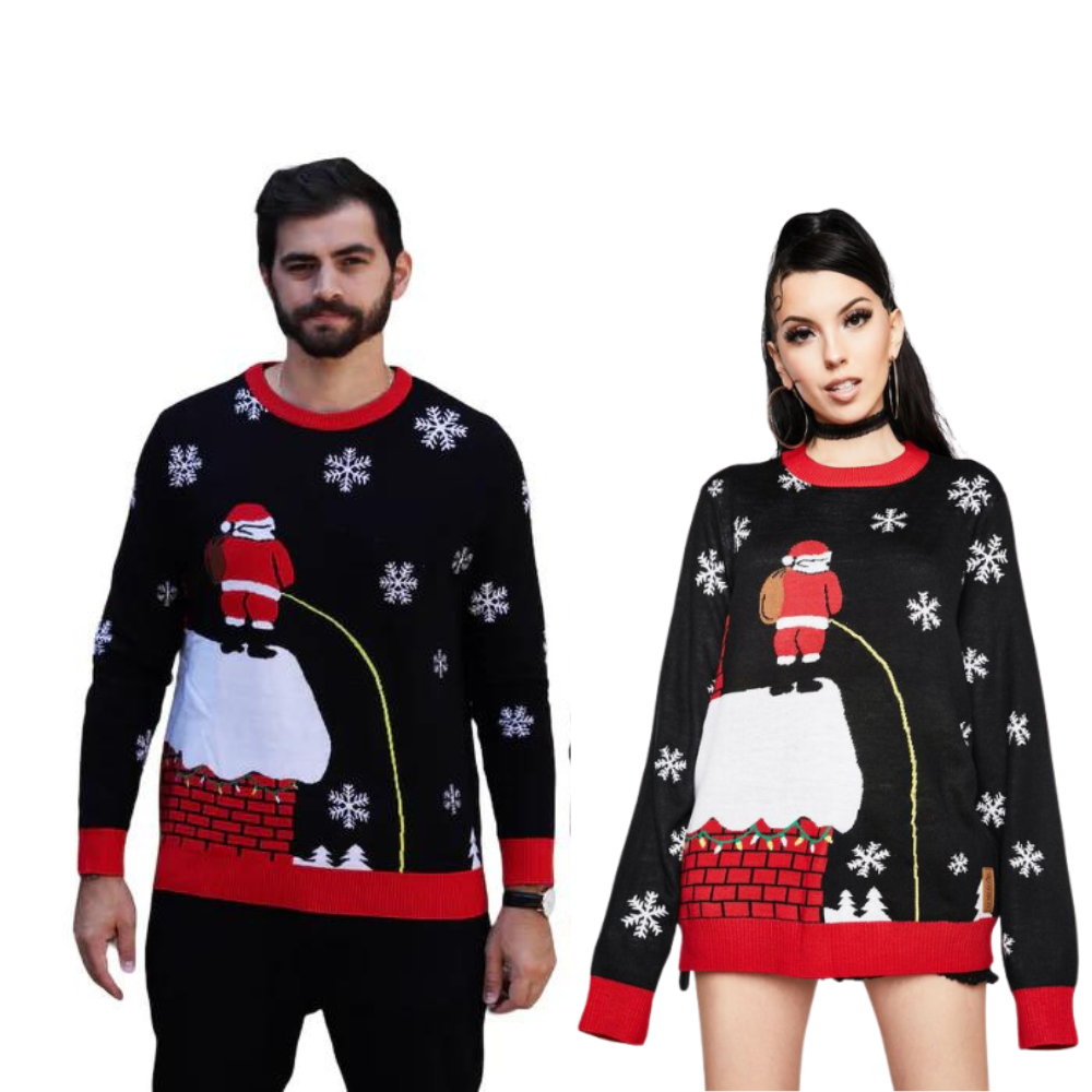 Couple - Leaky Roof Funny Christmas Sweater