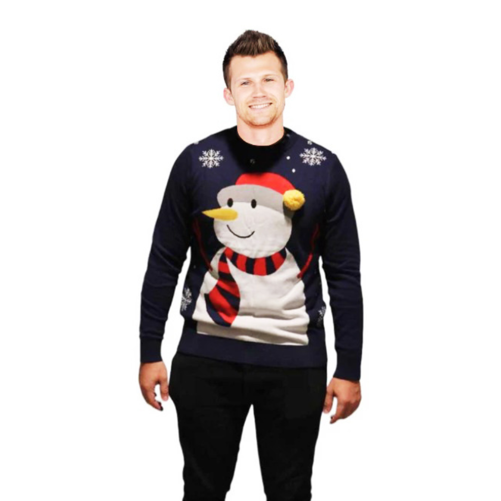 Men's Snowman Sweater With a Pompom