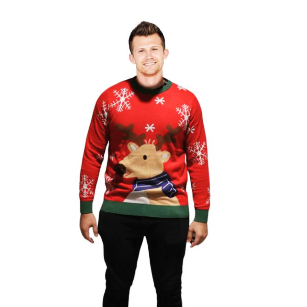 Men's Reindeer Sweater With a Pompom
