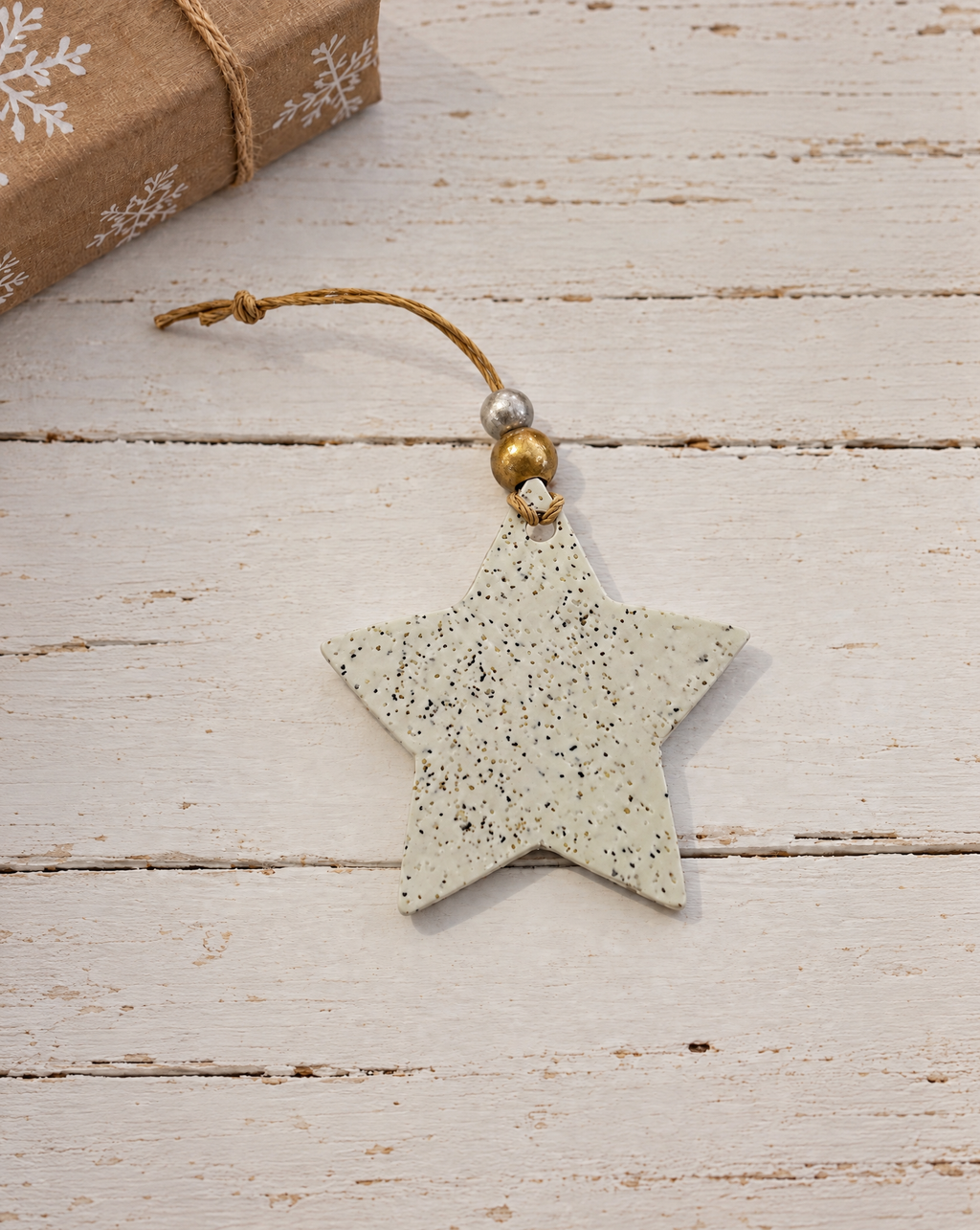 Star Christmas Ornament Handmade from Clay & Nova Scotia Beach Sand