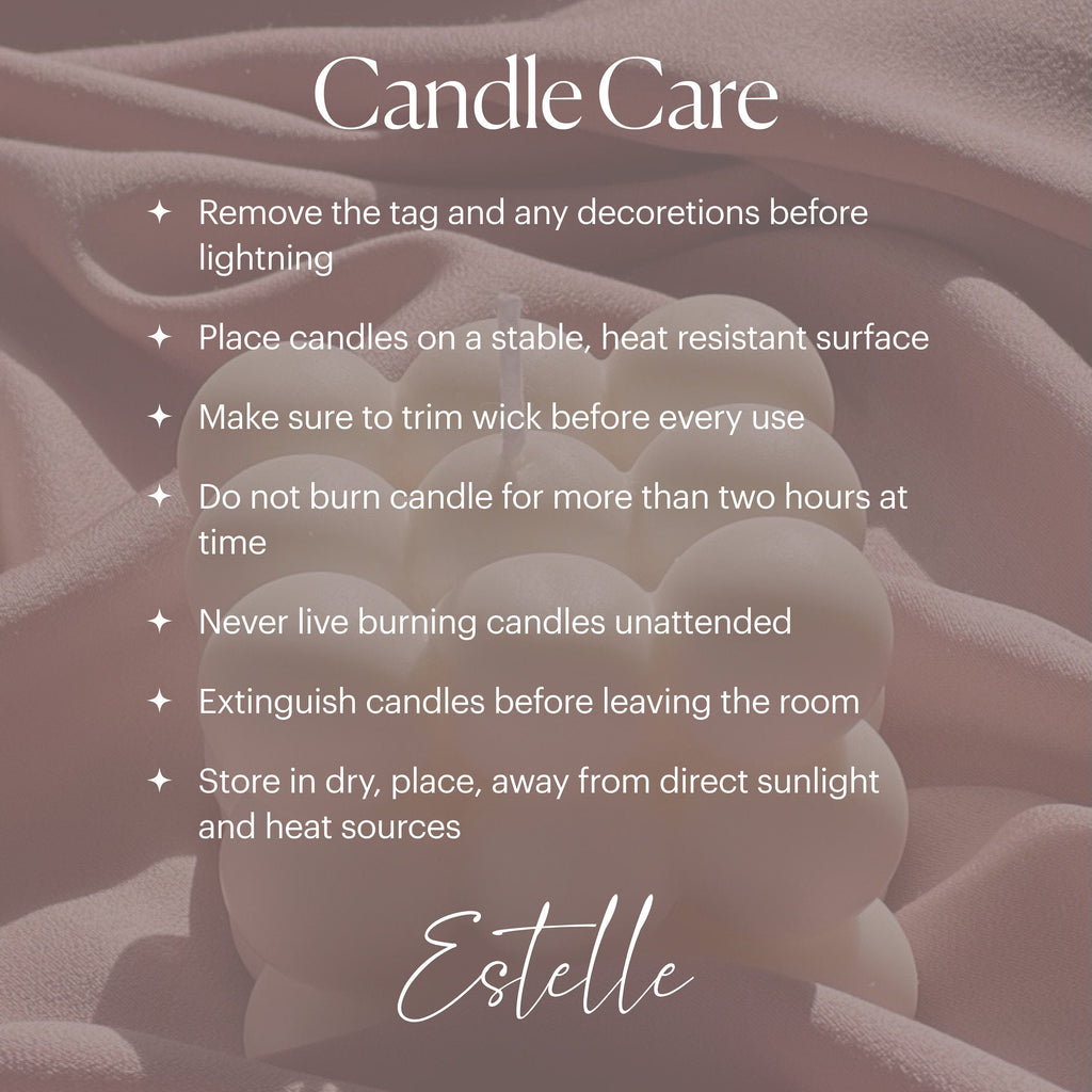Bubble Cube Candle: Decorative Soy Wax Pillar, Handmade
